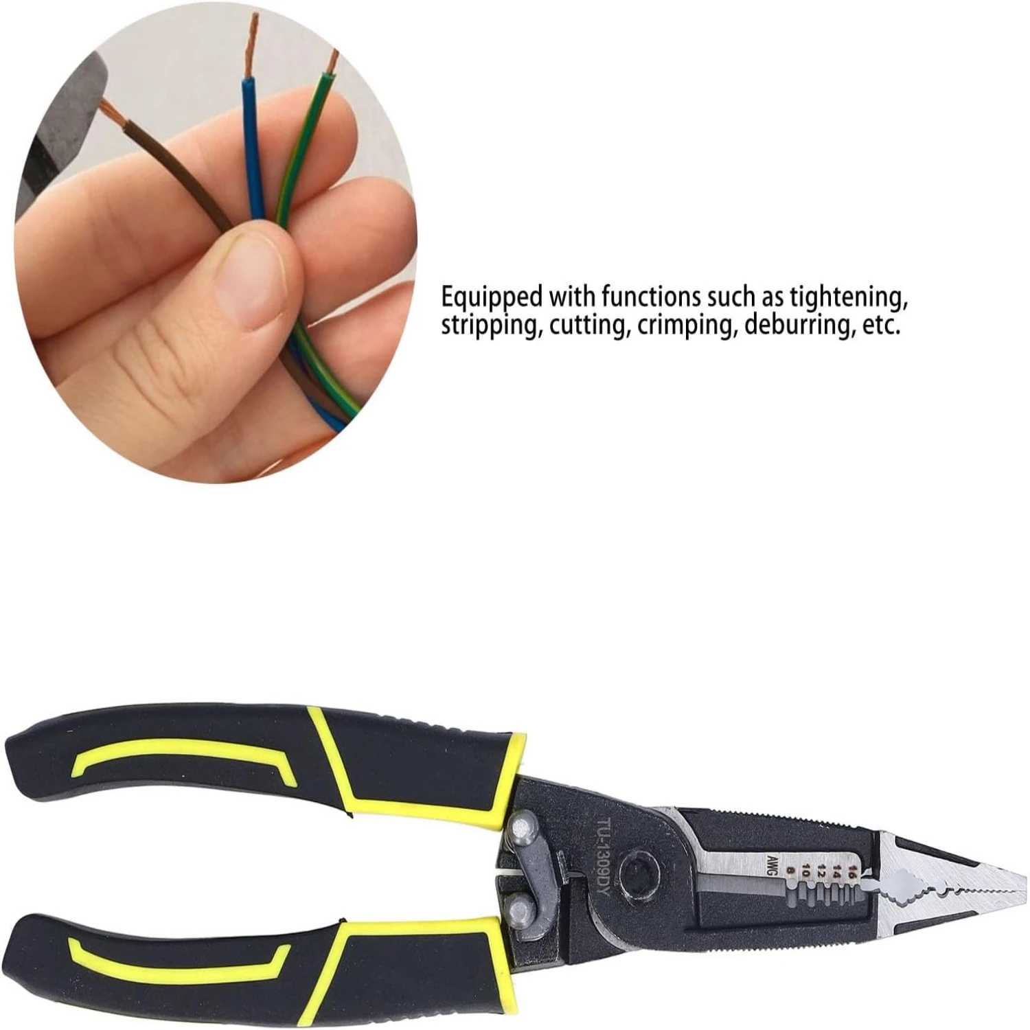 Comfortable and Efficient 9 Inch High Hardness Multi-Functional Wire Stripping Pliers - Perfect Precision Tool for DIY Projects