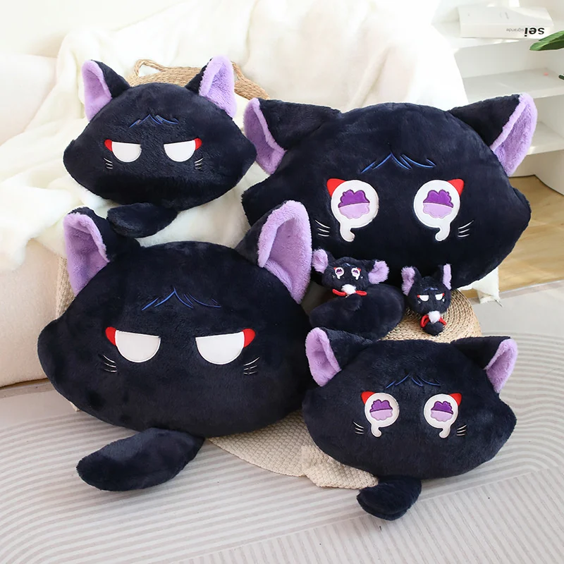 MiHoYo Genshin Role Wanderer Cat Shape Plush Pillow PP Cotton Soft Filling Multiple Sizes Available Cartoon Cute Pendant Cushion