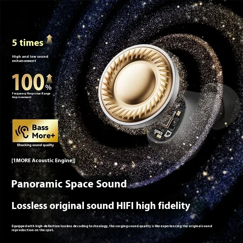 1MORE M10 Wireless Earphones In Ear HiFi Panoramic Stereo Sound Noise Reduction Long Battery Life Headphone Custom Sleep Earbuds