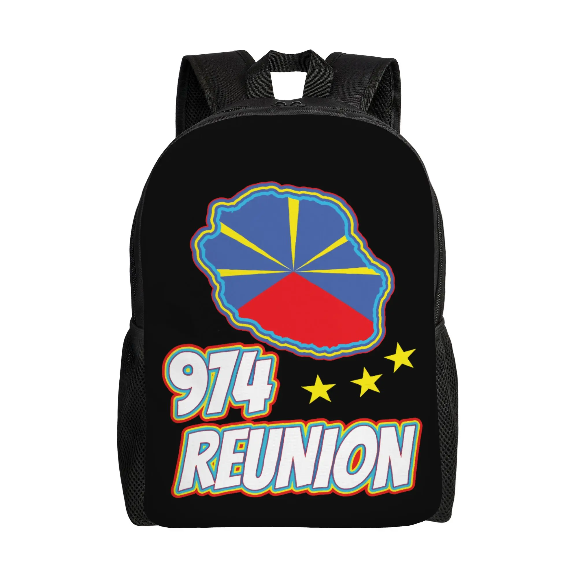 

Custom 3D Printing 974 Reunion Island Backpack for Girls Boys Tourist Attraction College School Travel Bags Women Men Bookbag