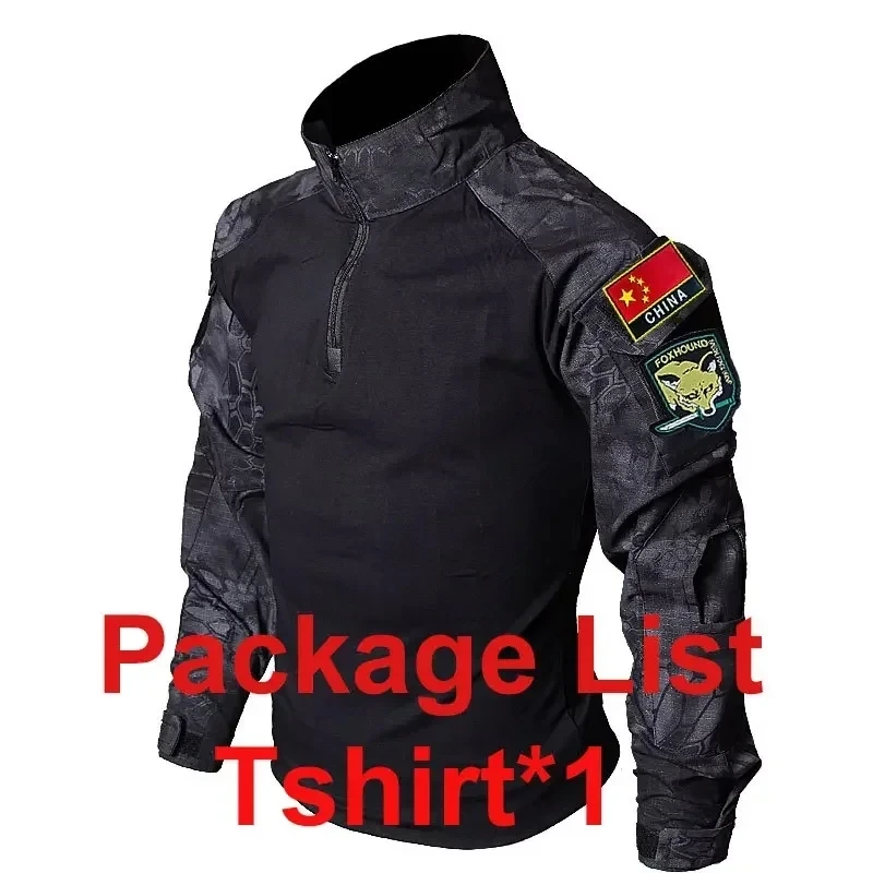 Herren Outdoor-Trainingshemden, atmungsaktiv, langlebig, Patchwork, Arbeitskleidung, Oberteile, Wandern, T-Shirts, Angeln, Jagd, Paintball-T-Shirts – Detail 12