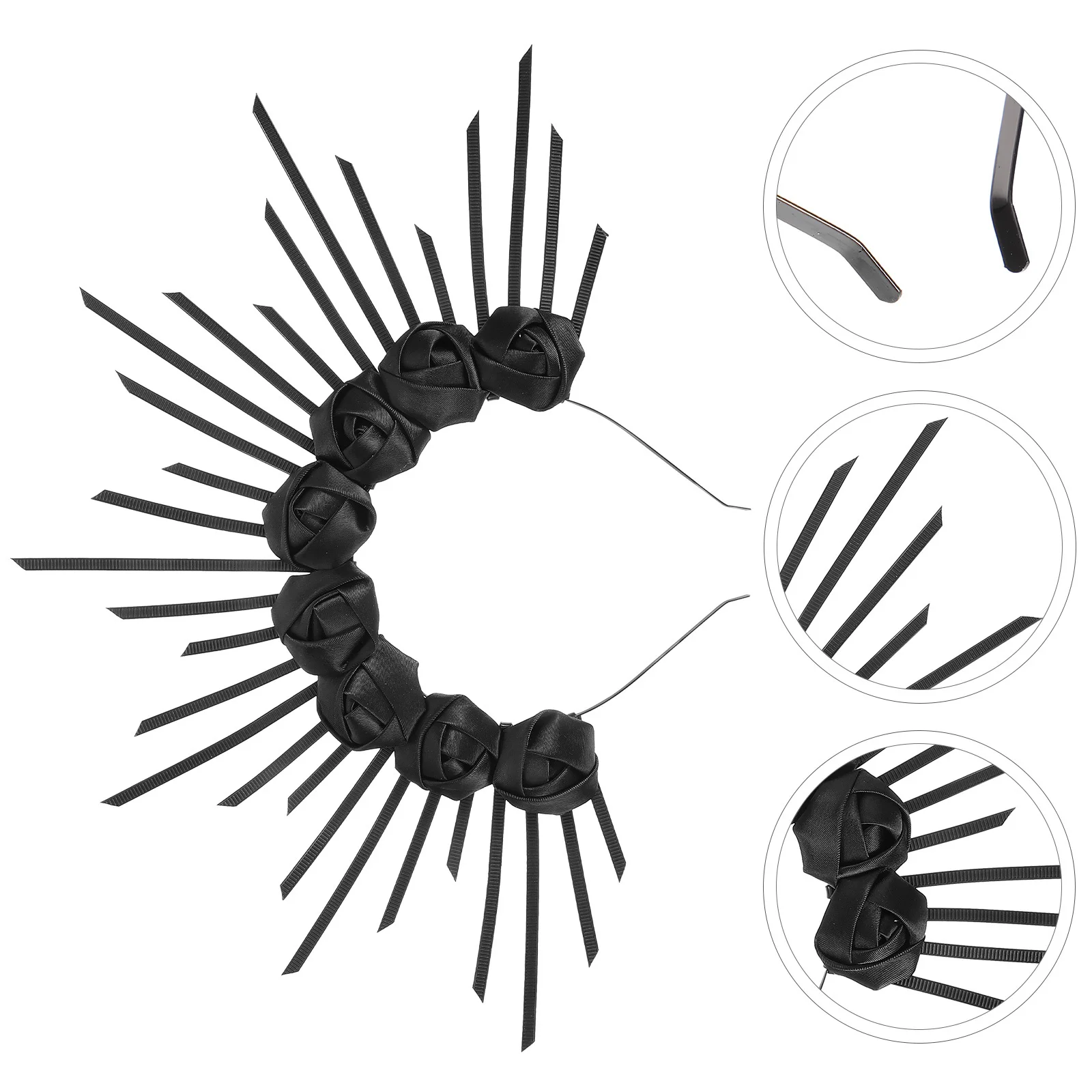 

Goddess Headpiece Women Gothic Crown Floral Headband for Halloween Cosplay Sunburst Spike Crown Day of The Accessory