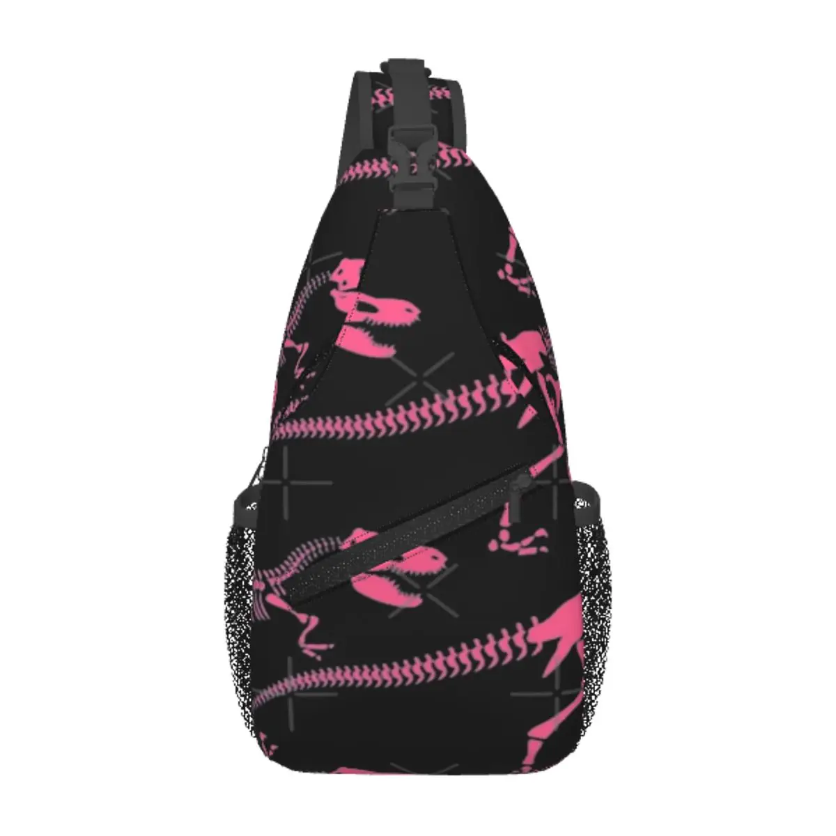 

Pink Dinosaur T-Rex Skeleton Chest Bag Holiday Portable For Office Nice gift Multi-Style