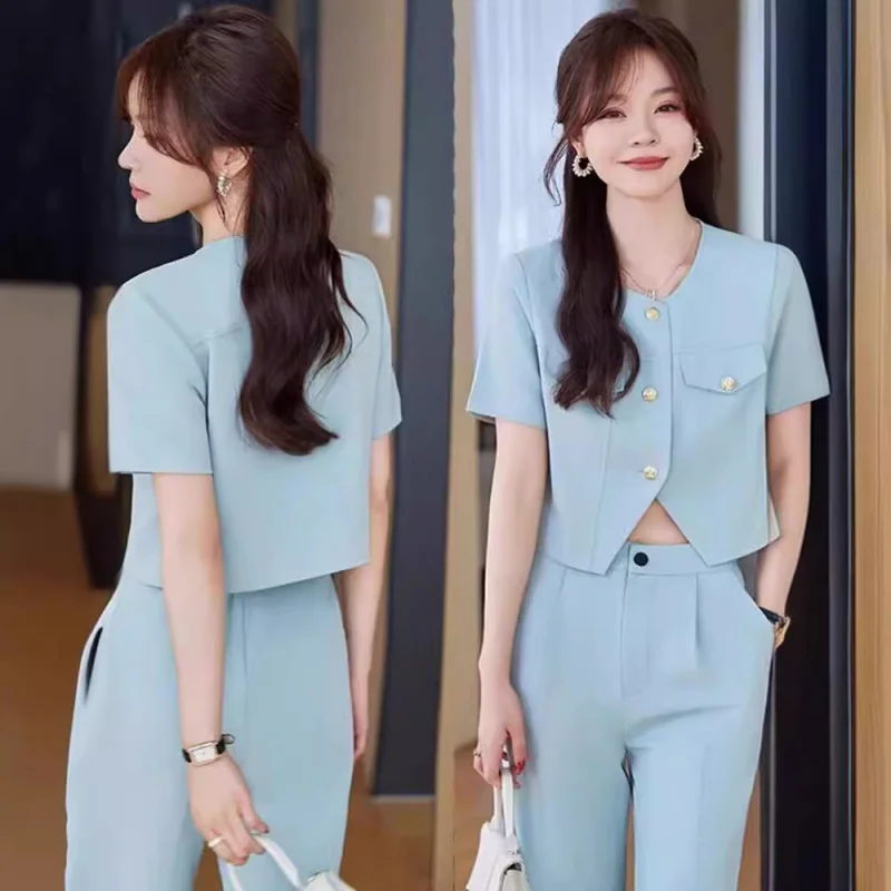 

Short Blazer for Petite Women2024Summer New High-End Elegant Socialite Suit Fashion Set