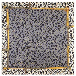 100% Twill Silk Women Scarf Classic Leopard Print Square Scarves Luxury Brand Large Shawls 130*130cm Hijab Scarfs For Ladies