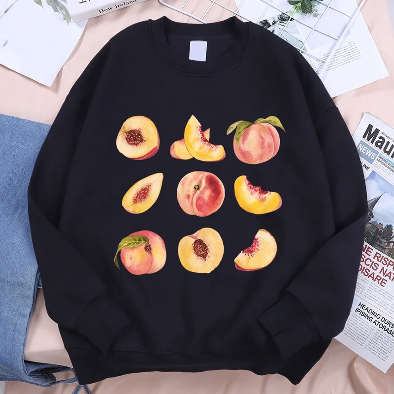 

9 Ways To Eat Peaches Printing Hoody Mens Harajuku Loose Pullover New Loose Hoody Couple Street Fashion Loose Sweatshirts Women