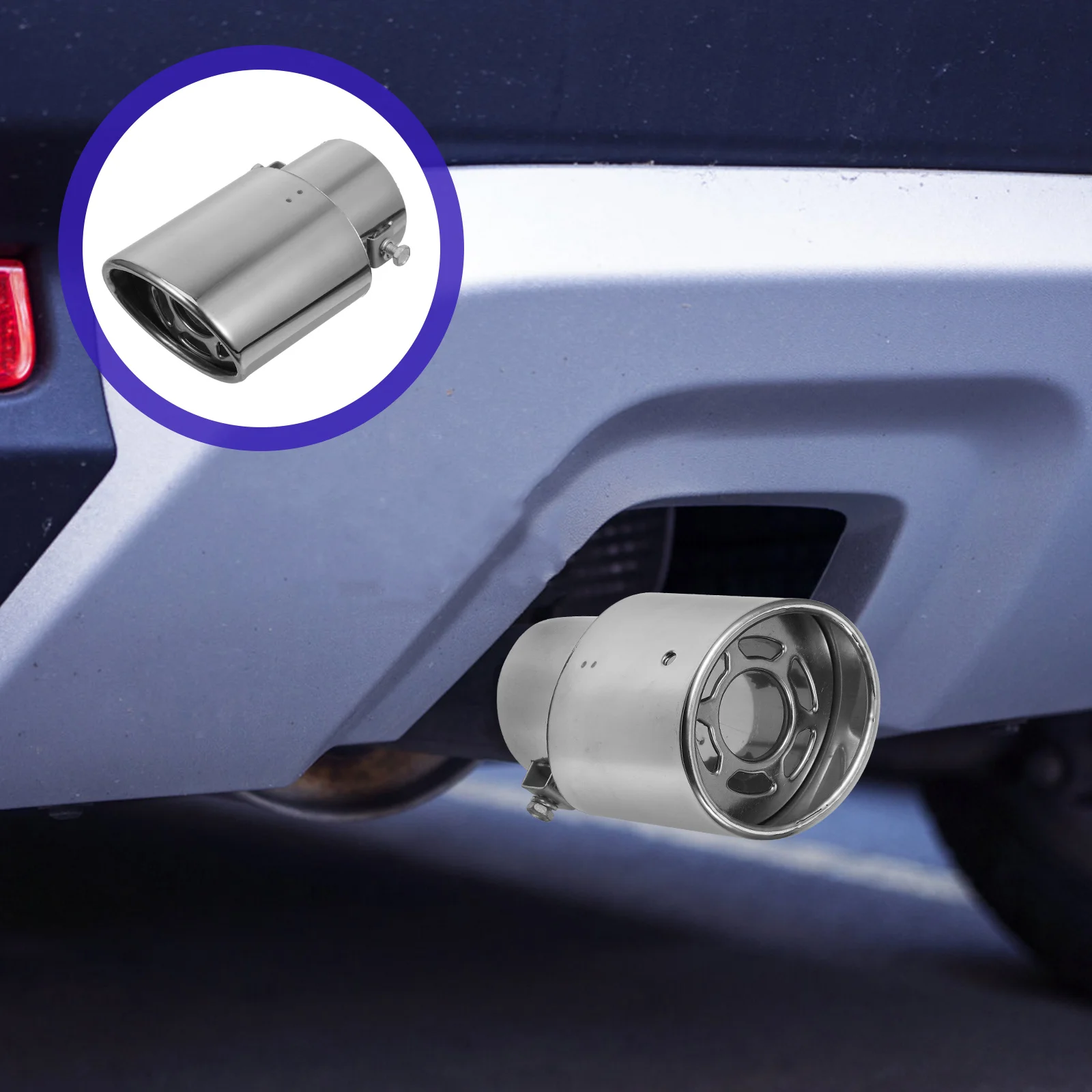 

Насадка на выхлопную трубу из нержавеющей стали для автомобиля, мотоцикла, грузовика, 6 отверстий, круглая, универсальная, сменная, высокая прочность