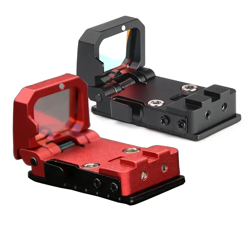 

Tactical Flip Up 1x Red Dot Sight Holographic Reflex Fold Mini Scope For MOS Glock Or Slide Cut Pistol Mount Base Optics Sight