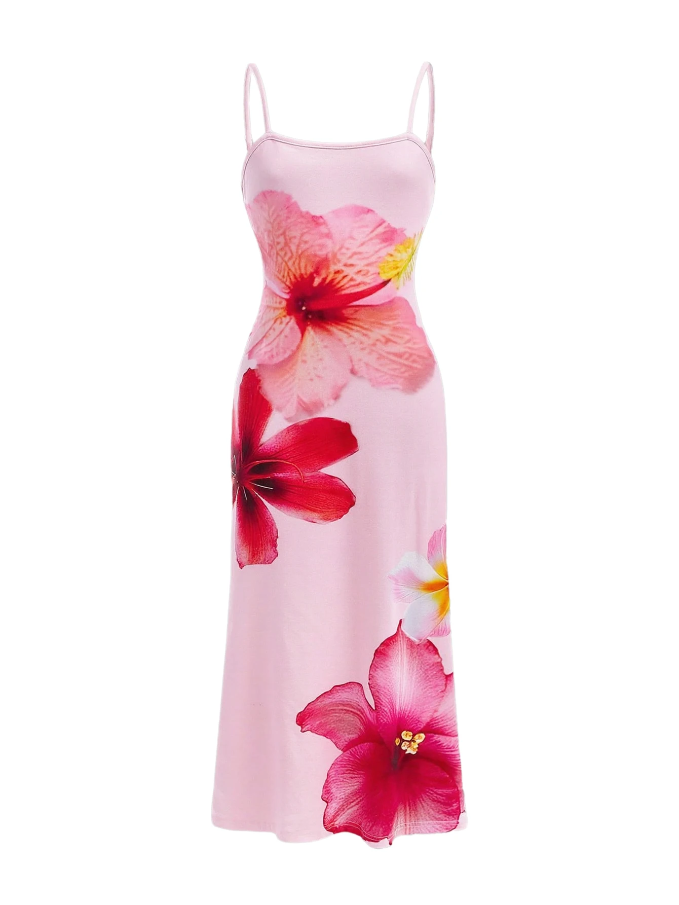 1-Piece Summer Thin Dress for Girls, Sleeveless Square-Neck Floral Print Simple and Elegant Comfortable Summer Dress for Older Girls, Fashionable and Sweet Straight A-Line Dress for Girls, Youthful and Versatile Ladylike Slim-Fit Suspender Dress for Ages 8-9-10-11-12, Suitable for Outdoor, Casual, Parties, Holiday Gifts