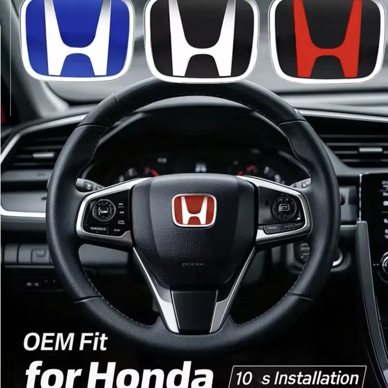 

Автомобильный руль, эмблема H-стикер для Honda Civic Accord City CRV Jade Fit Odyssey Hybrid, красный, черный, синий, модификация интерьера