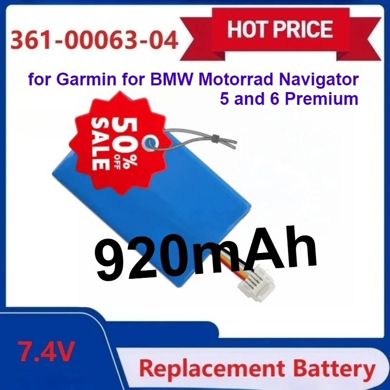 

361-00063-00 361-00063-04 Replacement Battery for Garmin for BMW Motorrad Navigator 5 and 6 Premium Rechargable Batteries 920mAh