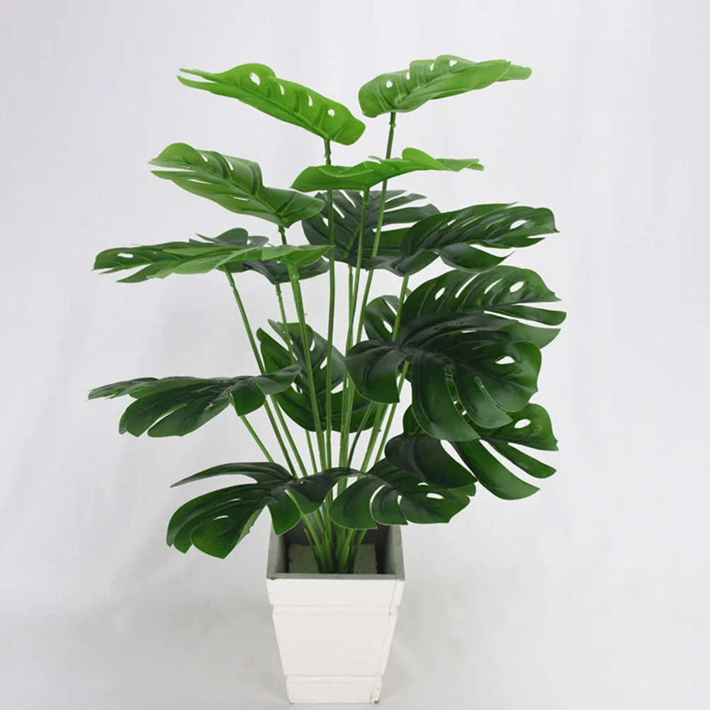 

Artificial Monstera Leaves Simulation Turtle Back Plant For Home Office Decor Indoor Greenery Fake Plants Decoration