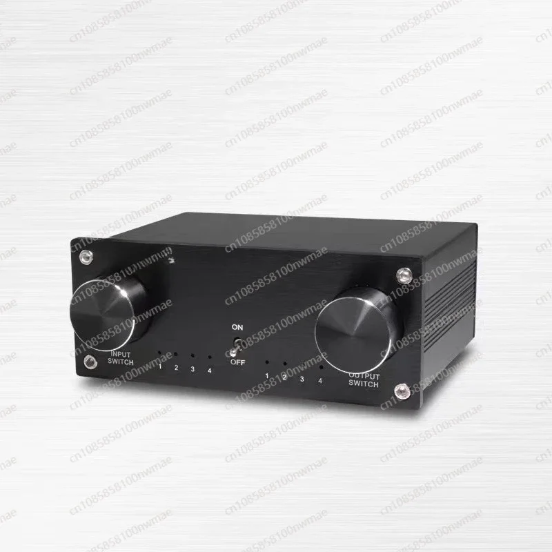 4 Port Input 4 Output Lossless Audio Signal Switcher Switch Selector Box Sound HiFi Audio Signal Splitter with RCA DC12V Power