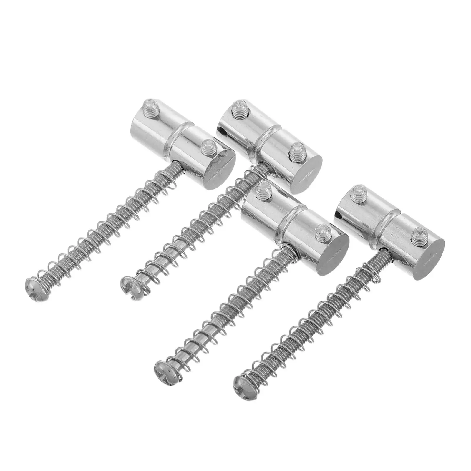 

4 Pcs Four-string Bass Guitar Bridge Saddles Tailpiece 2 Long 2 Short Silver Color Musical Instrument Accessories Bass Parts