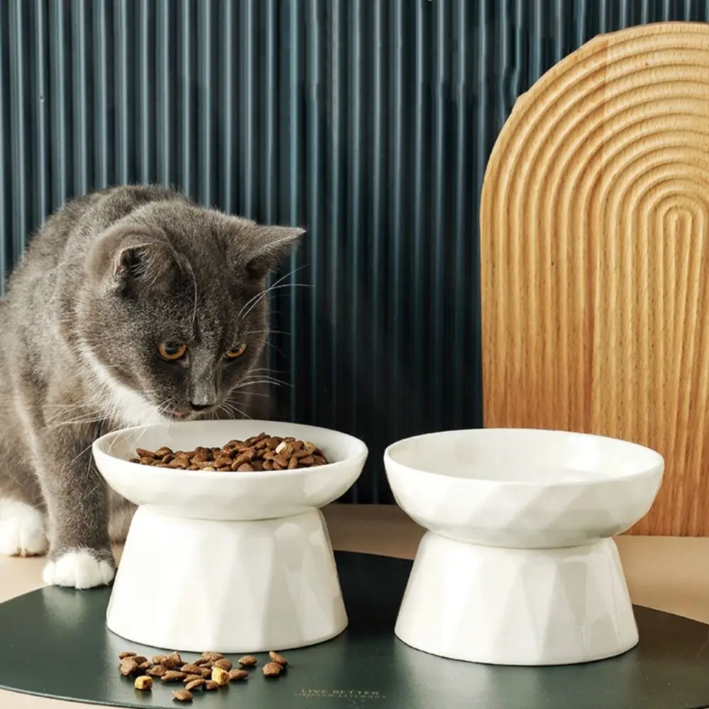 Anti Knock Ceramic Cat Slow Food Bowl Cute Creative Dog Feeding Basin Non-slip Anti Tipping Pet Drinking Feeder Water Container