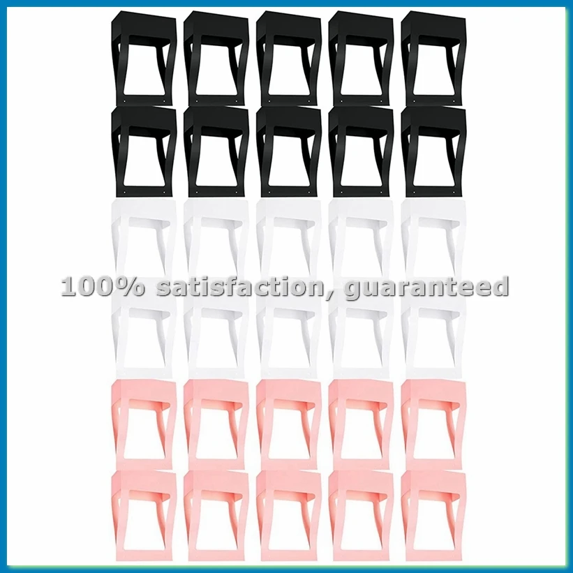 

30 шт. цветочная коробка для композиции из крафт-бумаги, цветочная коробка, букет цветов, подарочные пакеты, черный, белый, розовый (прямоугольник)-AT48