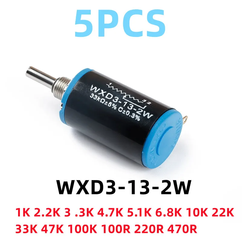 

New 5PCS WXD3-13-2W 1K 2.2K 3.3K 4.7K 5.1K 6.8K 10K 22K 47K 100K 100R 220R 470R Precision Multi Turn Potentiometer Rotary Switch