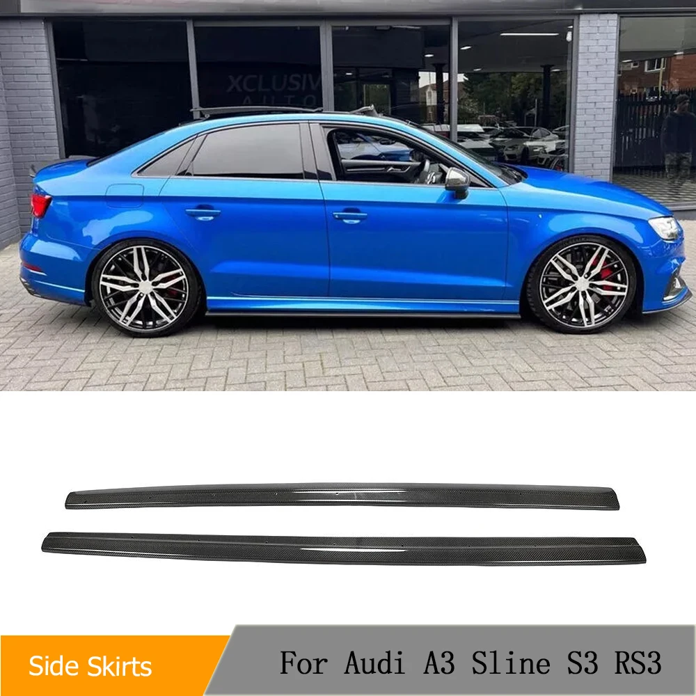 Carbon Fiber Side Skirts Extension Lip Spoiler for Audi A3 8V Sline S3 RS3 2014-2023 Underboard Rocker Panels Car Door Body Kits