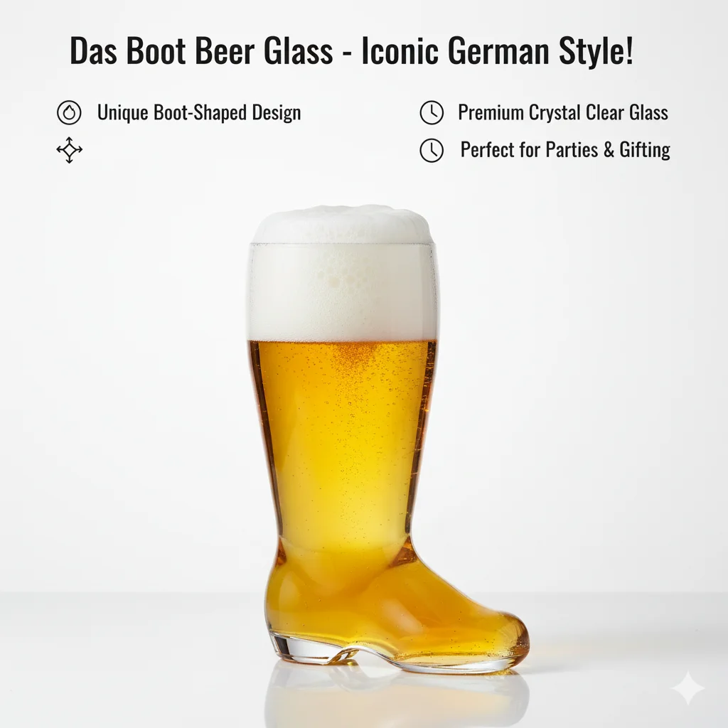 

Giant Boot Shape Glass Beer Mug Transparent Drinking Cup for Bar Party or Home Cold Milk Juice Coffee and Cocktail Use Funny Gif