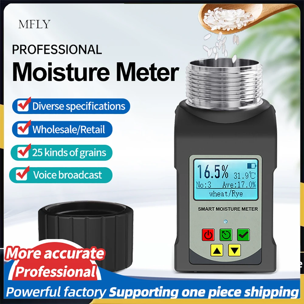 25 Kinds Grain Digital Moisture Meter Smart Grains Humidity Tester Grains Corn Coffee Wheat Seeds Hygrometer Moisture Analyzer