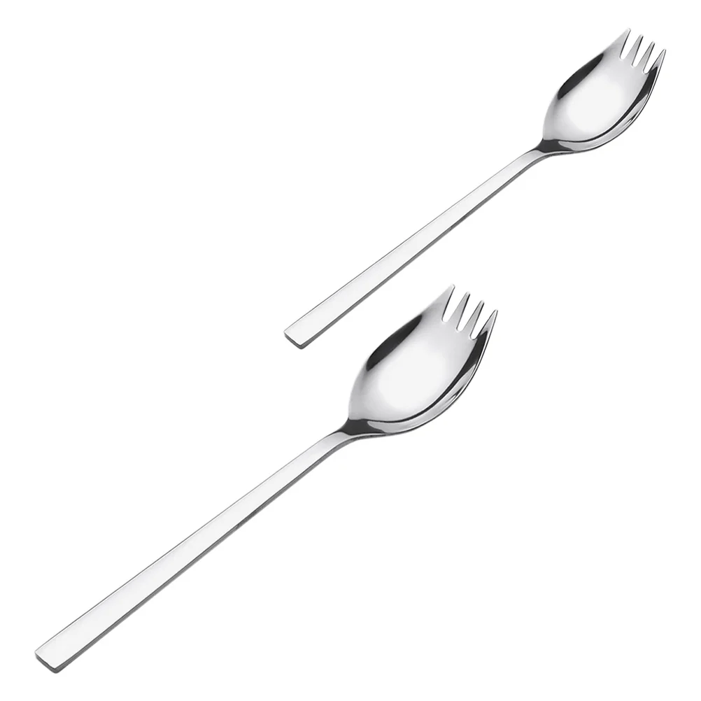 

2Pcs Stainless Steel Salad Spoons Multi-Purpose Fork Spoons for Home Office Hotel Portable Fruit Forks Kitchen Supplies