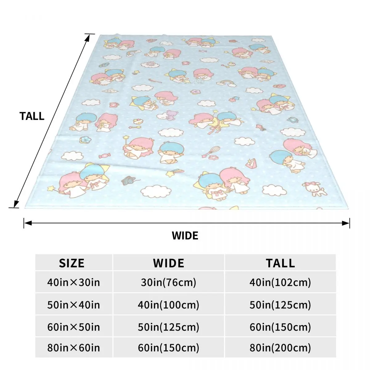 Kawaii Cartoon Little Twin Stars accessori coperta Warm Sanrio Merch coperte e getta regali incredibili