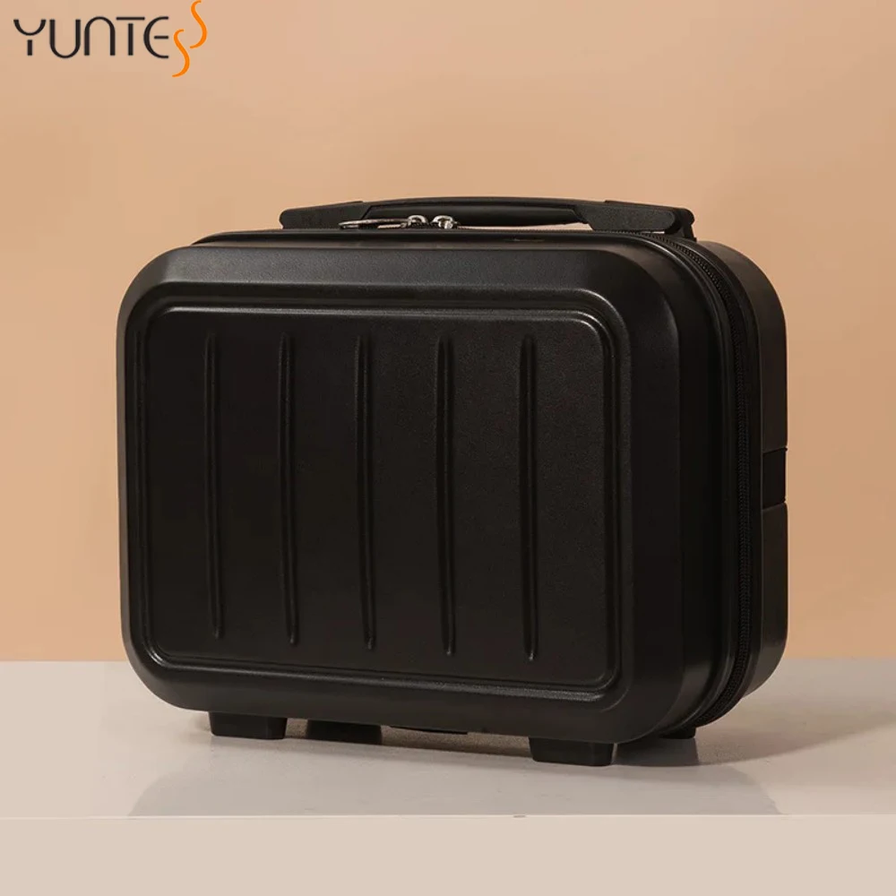 

YUNTES 14 Inch Mini Lightweight Fresh Travel Makeup Box Storage Bag Short Trip Portable Cosmetic Bag Hard Shell Carry-On Luggage