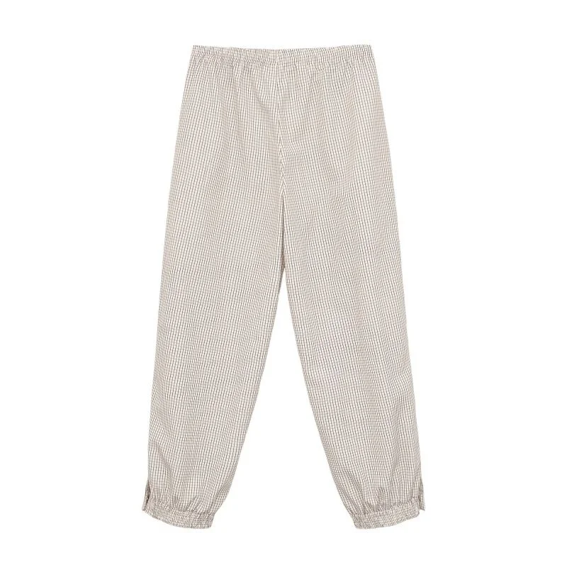 2026 Spring Women's Plaid Jogger Pants Elastic Waist Casual Checkered Trousers Elastic Cuff Daily Streetwear