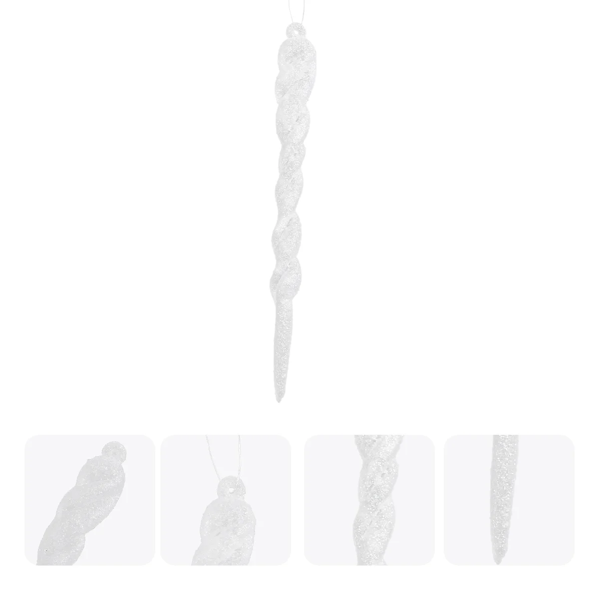 12 Pcs Christmas Tree Simulation Ice Icicles Halloween Home Decorations Snowflakes Plastic Plain Ornaments