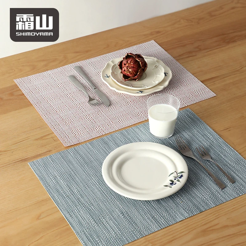 

SHIMOYAMA Pack of 2 Free Cutting Non-Slip Waterproof Wipeable Insulation Washable PVC Table Mats Insulated Placemats