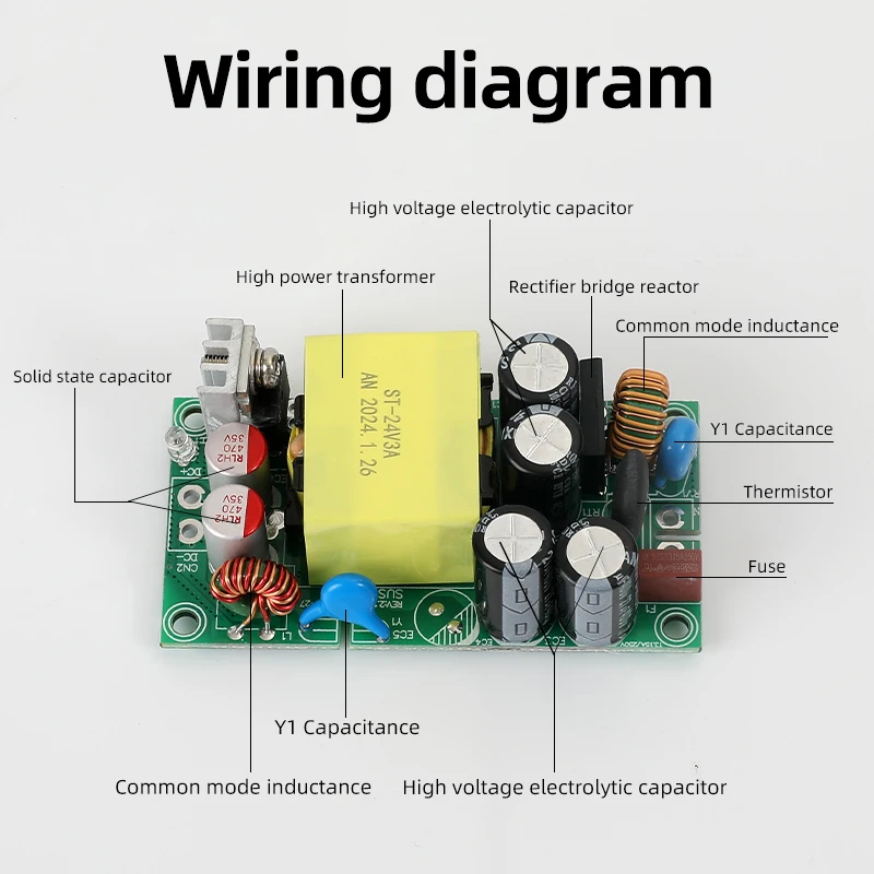 AC-DC 24V6A/12V3A Gallium nitride power supply Buck Converter AC 220v to 12v 24V DC Step Down Transformer Power Supply Module