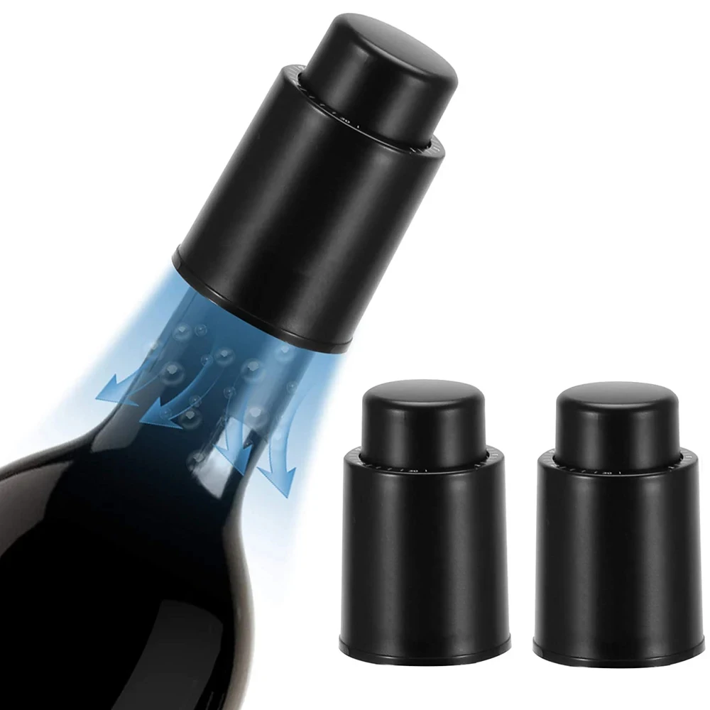 New Wine Bottle Stopper Real Vacuum Wine Stoppers Reusable Wine Preserver Wine Corks Keep Fresh Best Gifts for Wine Lovers