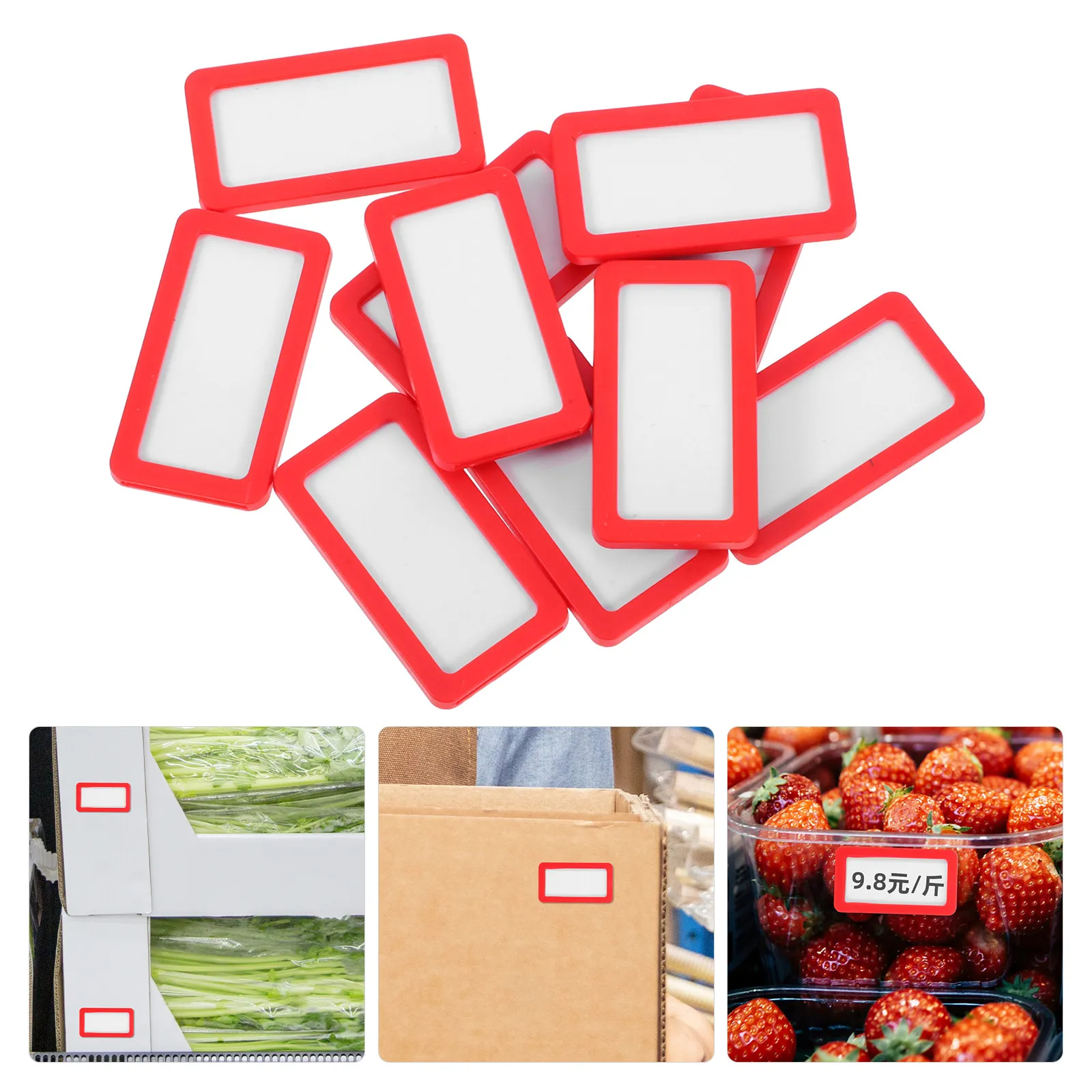 

10Pcs Magnetic Shelf Labels Heavy Duty Reusable Plastic Data Card Holders for Warehouse Office Pantry Cabinet Rack Bin