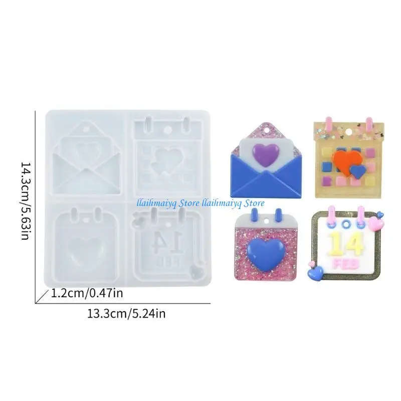 573B Moldes Pingente Série Dia Namorados Material Silicone Ferramentas Fabricação Manual DIY