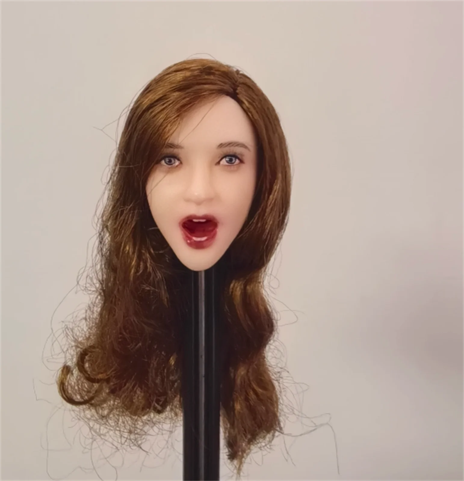 

1/6 1/6 Scale Female Head Sculpture Open Mouth Suprise Cute Expression Model Fit 12'' Soldier Action Figure