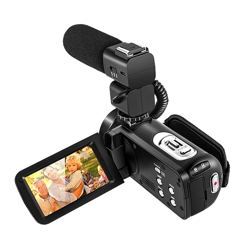 كاميرا فيديو رقمية Winait Full HD 1080P مع زووم بصري 10X وكاميرا فيديو صغيرة بتكبير رقمي 120X