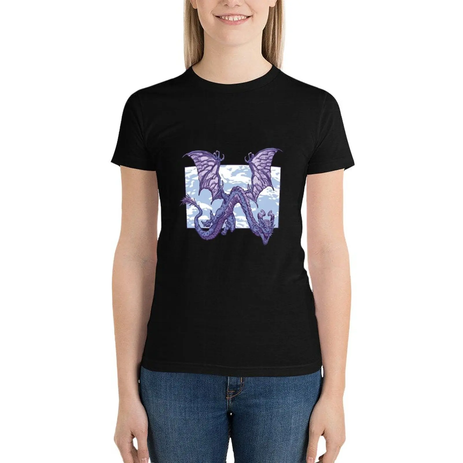 

Sky Dragon T-Shirt Aesthetic clothing cute clothes t-shirts for Women cotton