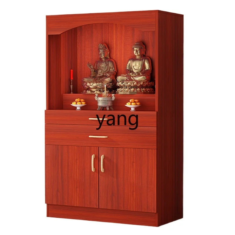 Yjq Solid Wood Altar Incense Burner Table Buddha Statue Altar Home God of Wealth Bodhisattva Worship