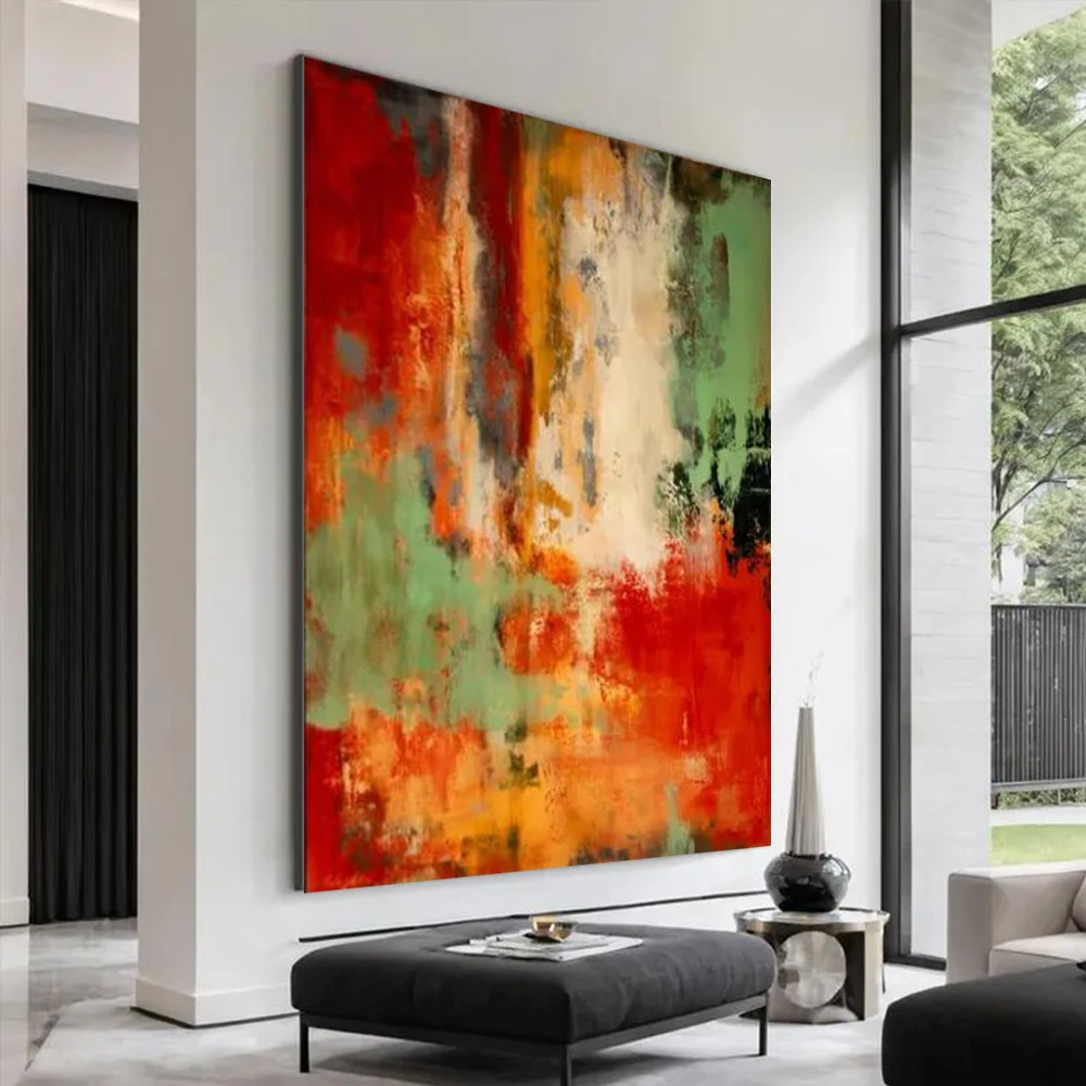 100% Handmade Abstract Oil Painting On Canvas insEarth Grey mural Minimalist Wall Art Picture For Home Living Room Decor Image