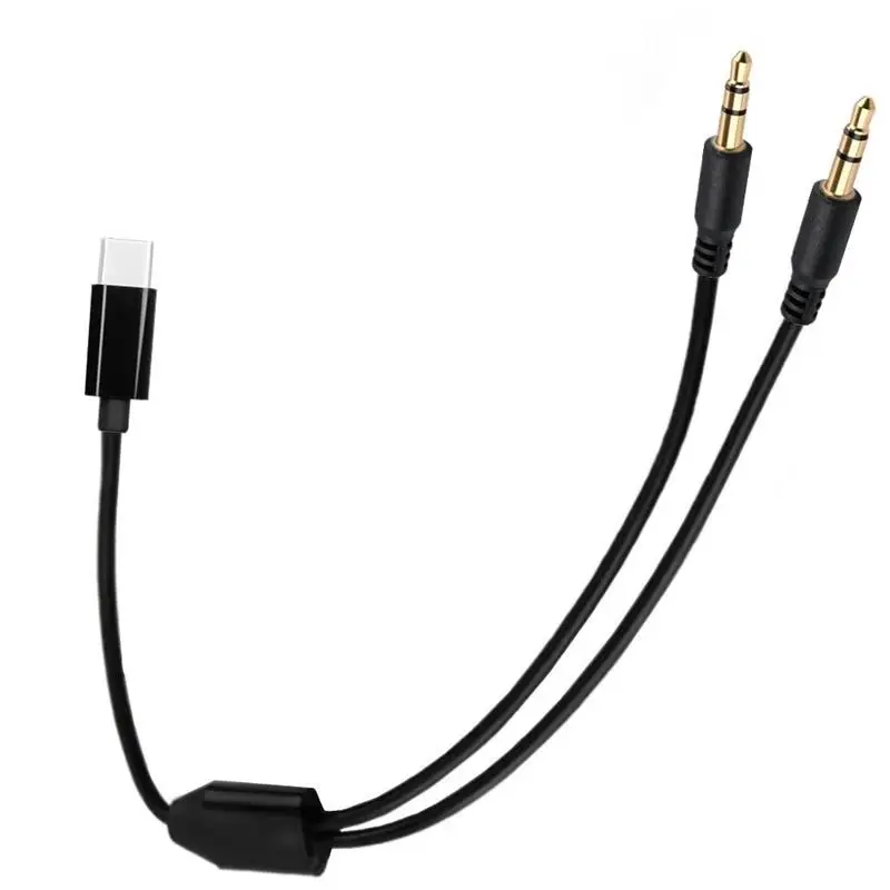 1 to 2/3/4/5/6 Multi Head USB Type-C Male to 3.5mm 3-Pole Male With Digital Audio Chip Audio Cable Headphone Cable 50cm 1m