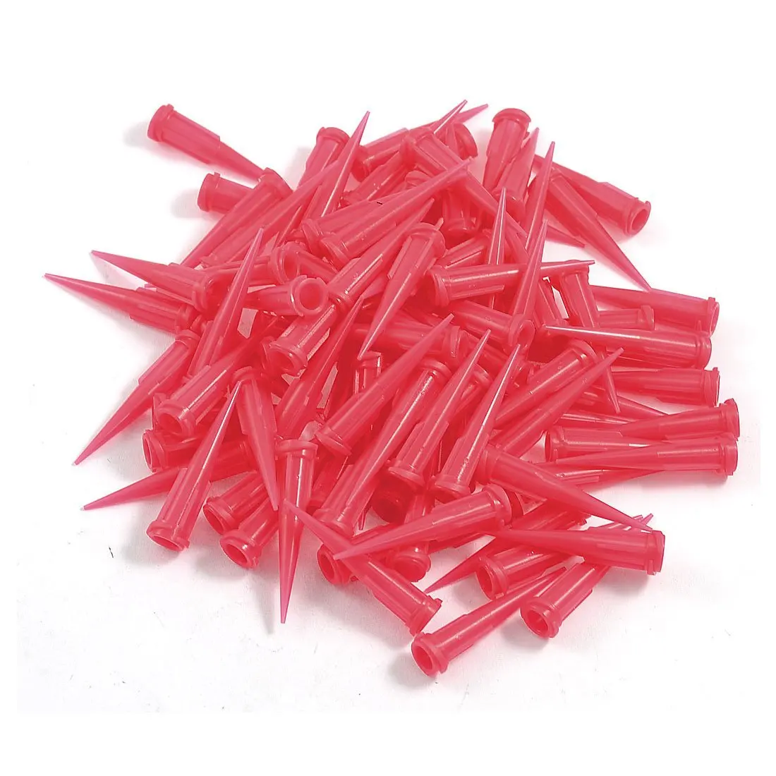 New!! Plastic Tapered Pinhead Glue Dispenser Needle, 25 Gauge, 0.26mm Opening Size, Red (Pack of 100)