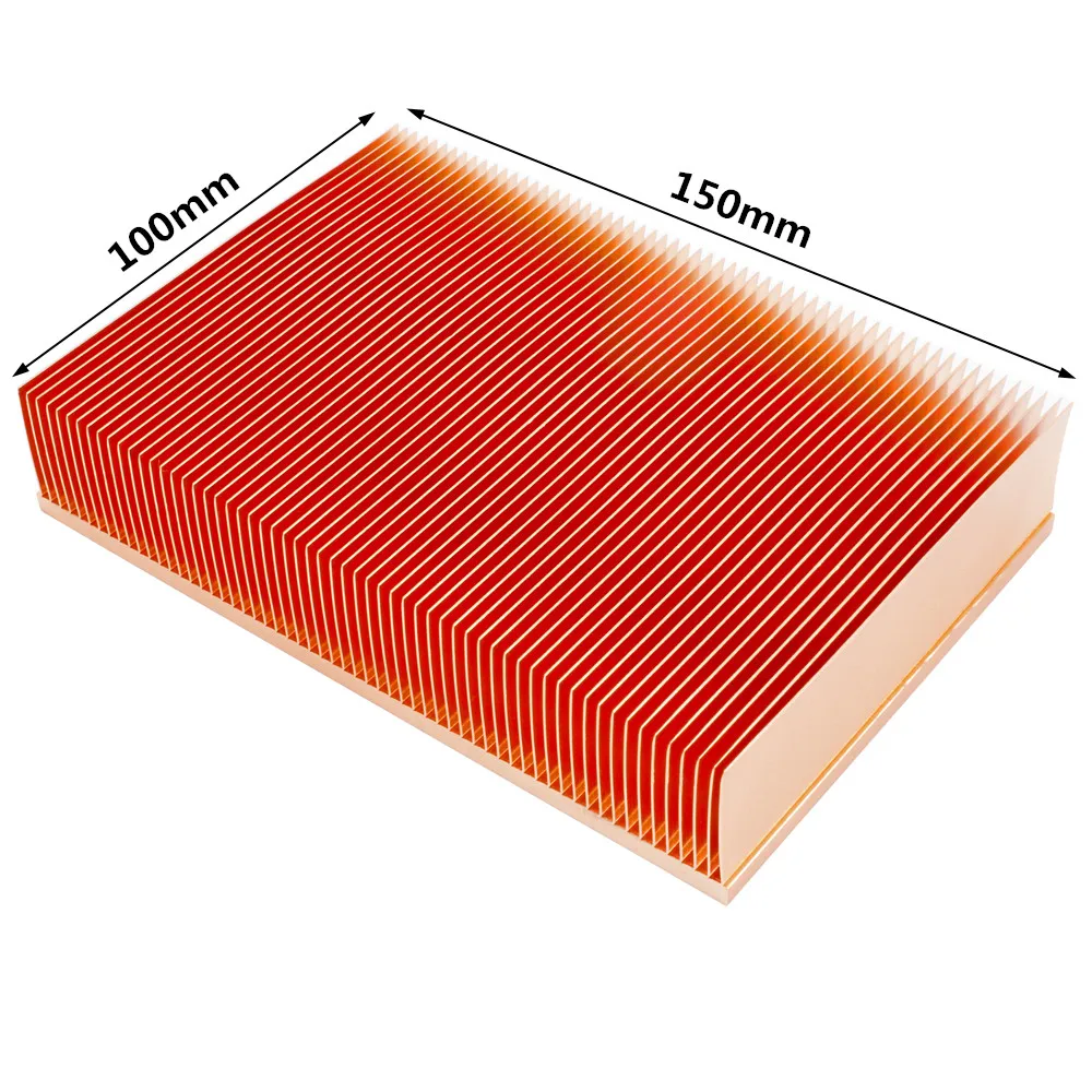 Pure Copper Heatsink 150x100x30mm Skiving Fin Heat Sink Radiator for Electronic Chip LED Heat Dissipation Cooler Cooling