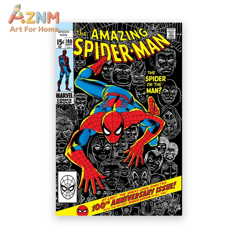 Póster de la Portada de la Edición Centenario, Bicentenario y Tricentenario de Spider-Man, Regalos de Spider-Man, Portadas Clásicas de Cómics, Impresión en Lienzo, Decoración para Dormitorio