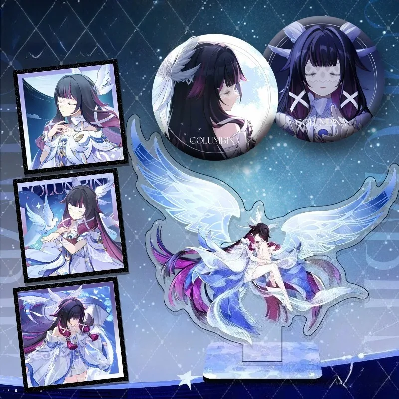 

Game Genshin Impact Columbina Acrylic Model Stand Badge Pins Brooch Sets Cosplay Props Desktop Ornament Fan Collecting Gifts