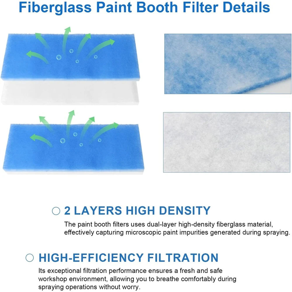 ~！【Best Seller】Airbrush -Booth Filter, Paint Booth Air Filter Replacement Double-Layer Air Brush Exhaust Filters Set for Painti