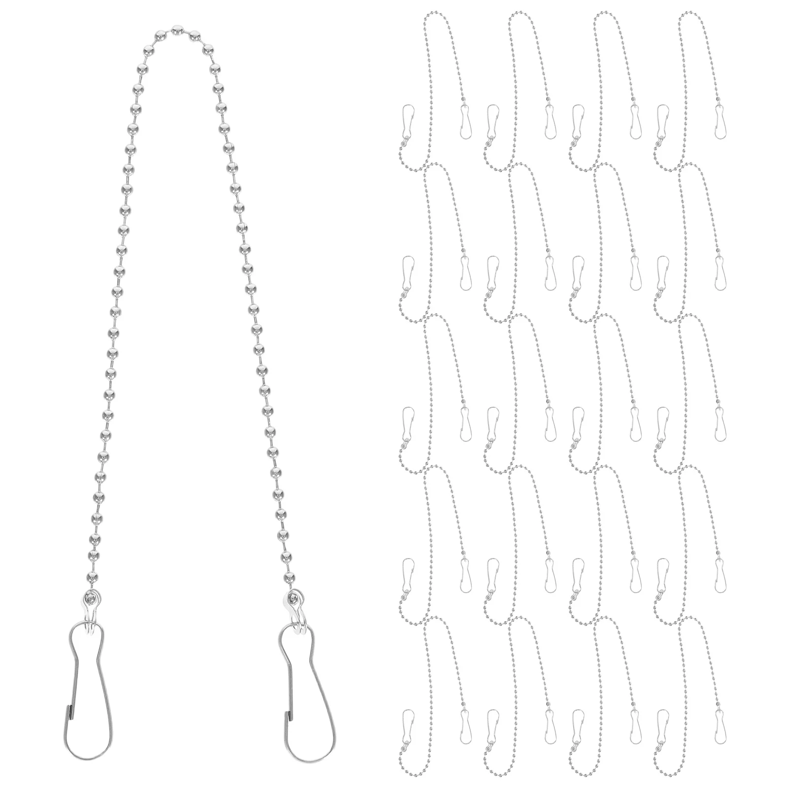 

24 Pcs Hanging Chain The Chains Outdoor Decor Plant with Hooks Sign Hanger Stainless Steel Metal Hangers Clips
