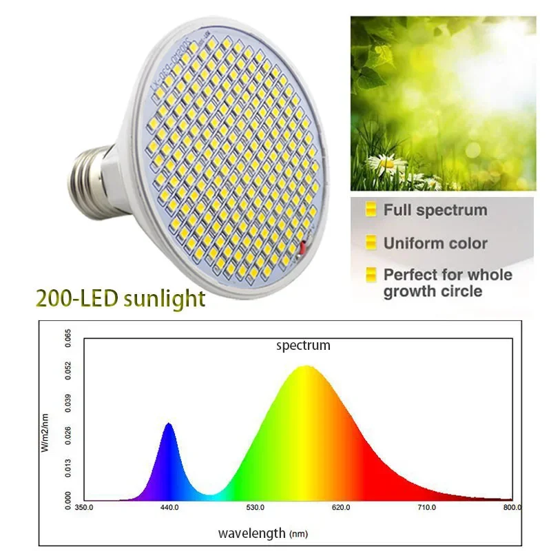 2020 NEW Full Spectrum 200 LED plant Grow light yellow Fitolamp indoor vegs cultivo growbox tent home room green house