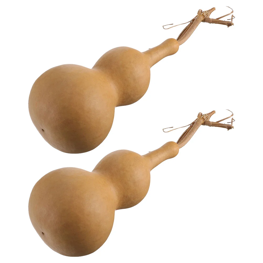 

2 Pcs Good Luck Gourds White Skin Pressed Waist Calabash Adornment Accessories Natural Home Decor