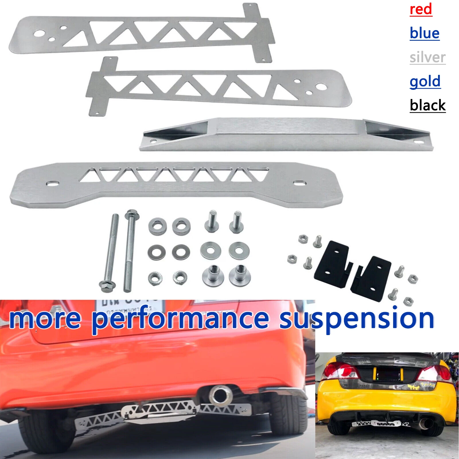 

performance suspension accessories Kit Dummy Rear Subframe Brace Tie Bar Lower Control Fake Arm for Honda Civic FD FB 2006-2011