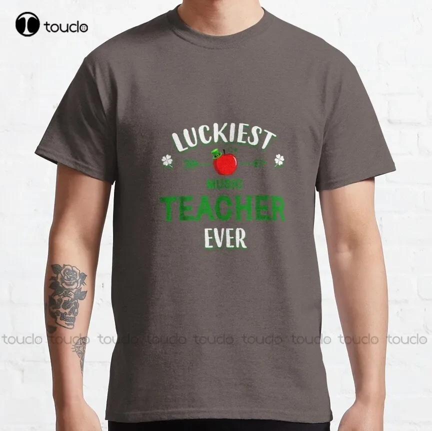 

Luckiest Music Teacher Ever Classic T-Shirt Cat Shirts For Women Oversized Graphic T Shirts 100% Cotton Xs-5Xl Size Retro